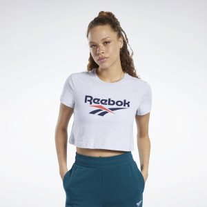 Crop Top Damskie Reebok Classic Vector Głęboka Szare PL 65HLVQO